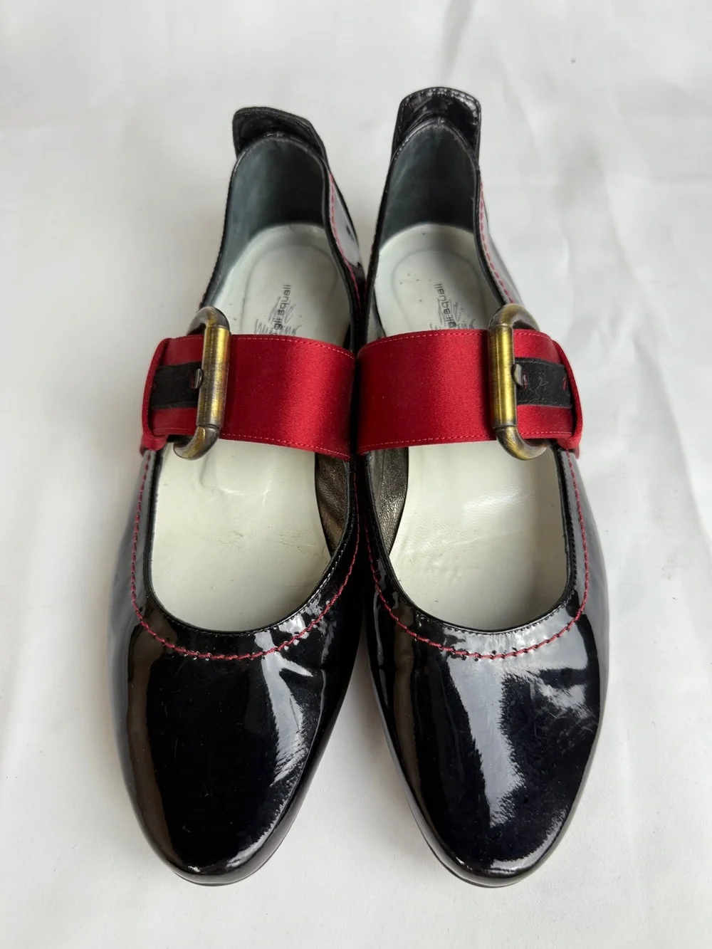 VTG Dove Nuotano Gil Squali Black Patent Leather Mary Jane Flats 6.5 Italian